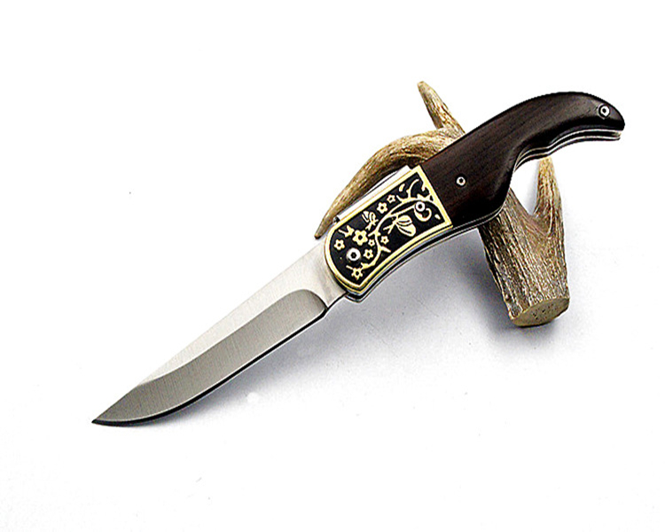 Горячий a1918 карманный складной нож 5cr15mov. Сатиновый лезвие черное дерево/латун