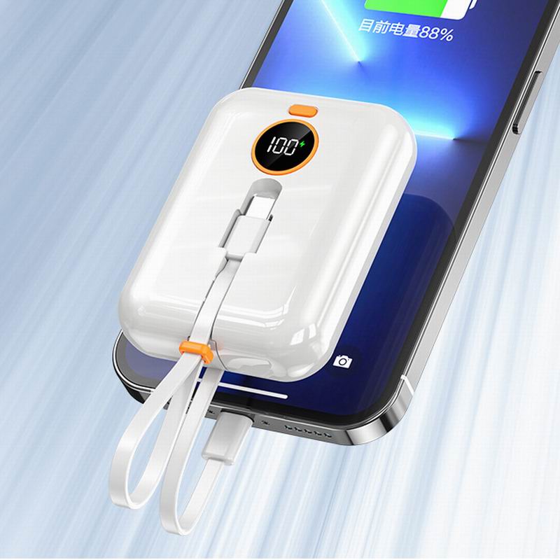 10000 mah Power Bank Mini Powerbank Eingebaute Kabel 22,5 W PD20W Schnelle Aufladen Externe Batterie Pack Poverbank Für iPhone Xiaomi