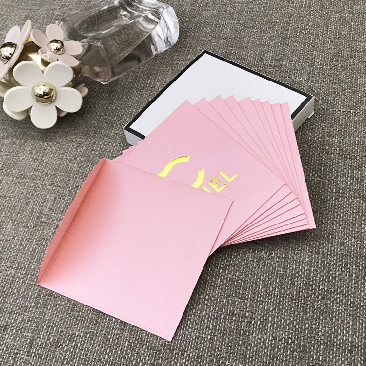 Designer Greeting Card Paper Bag Pink Paper Money Bag Gold Letter Logo New Year Red Envelope Gift Wedding Cover 1 box 