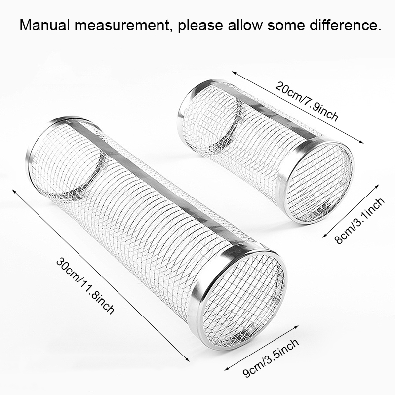 Rostfritt stål grillad matlagning grill rist mesh rotation cylinder bur camping picknick köksredskap utomhus runda bbq net rör lägereld grill rullande korg HW0137