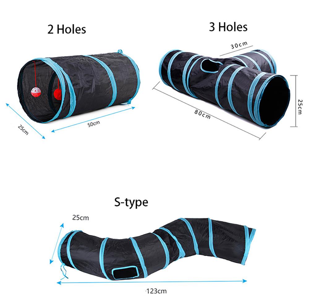 Toys 22st Cat Toy Tunnel Set Extensible Collapsible 2/3/4/5 Holes Cat Tunnels For Inhoor Outdoor Interactive Cat Feather Balls Toy Toy