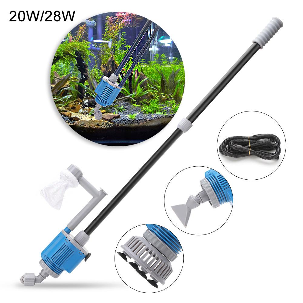 Verktyg 20/28W Electric Aquarium Fish Tank Water Change Pump Cleaning Tools Water Changer Gravel Cleaner Siphon Water Filter Pump