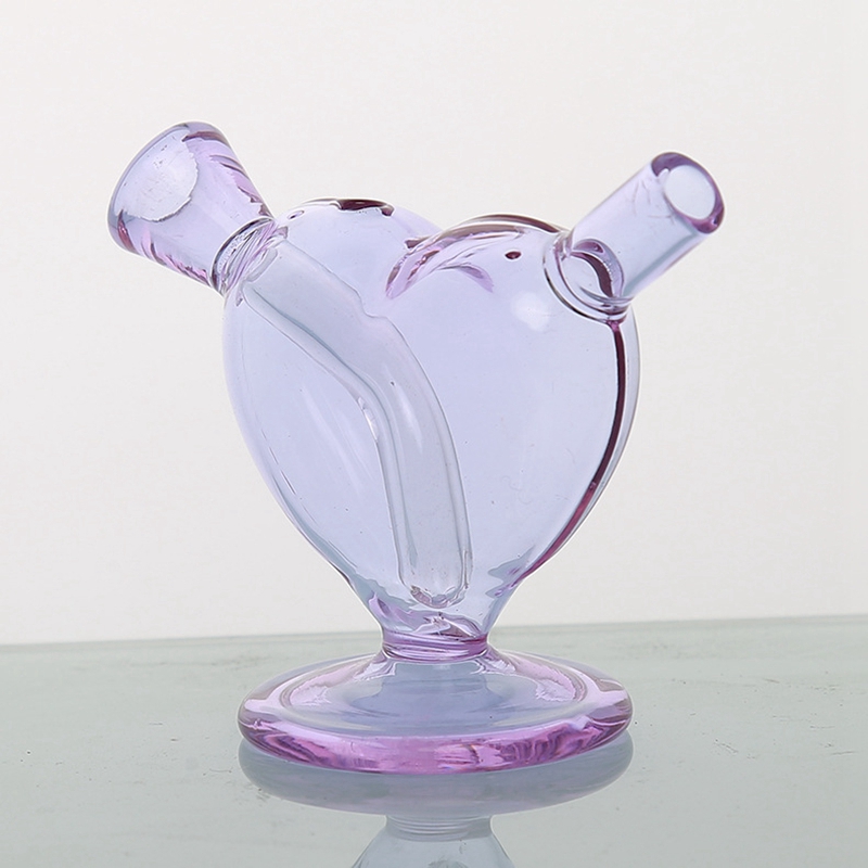 Cooler bunter Liebes-Herz-Stil Pyrex Dicke Glaspfeifen Bubbler Filter Tragbarer trockener Kräutertabak Preroll Rollen Zigarette Zigarrenbonghalter Wasserpfeife Rauchen