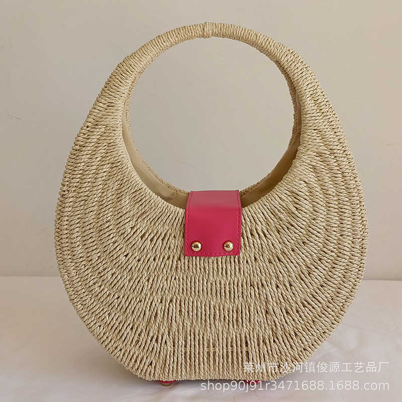 Toes 2022 Zomerhand geweven strandtassen voor vrouwen Fashion Lock Shell Tas Luxury Brand Handtas Leuke portemonnees en handtassen Designer Bag