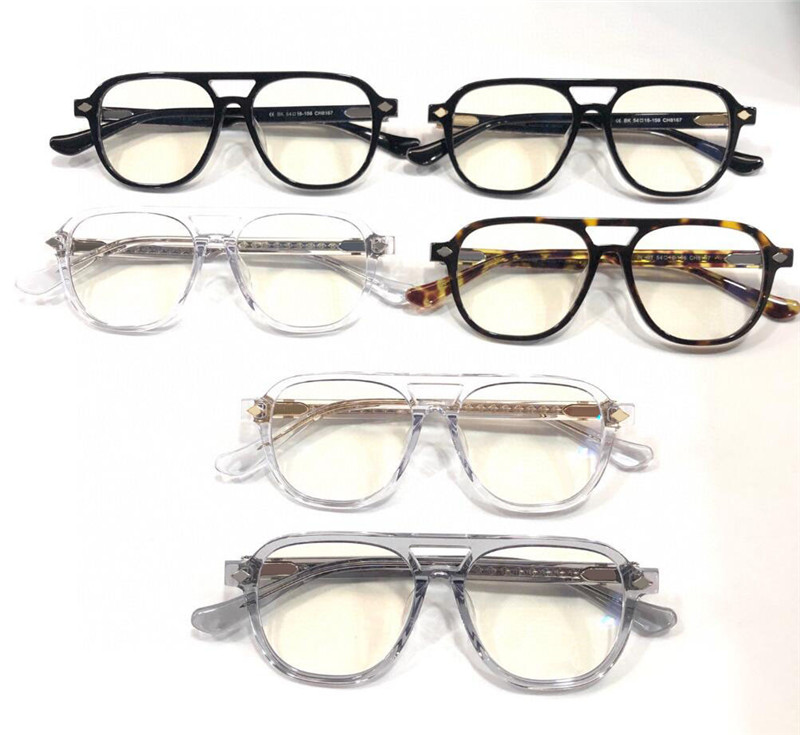 Ny modedesignpilot Optisk glasögon 8167 Utsökt acetatram Retroform Enkel och populär stil med låda kan göra receptbelagda linser