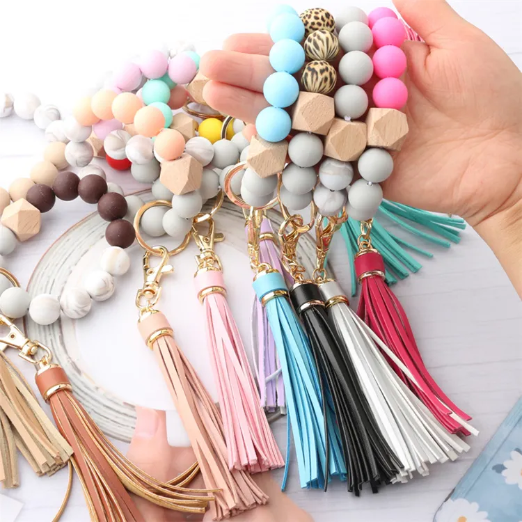 Luminous Silicone Bead Keychain Festa de pulseira Bracelet Silicone Glow in the Dark Badyed For Women Gifts Wholesale