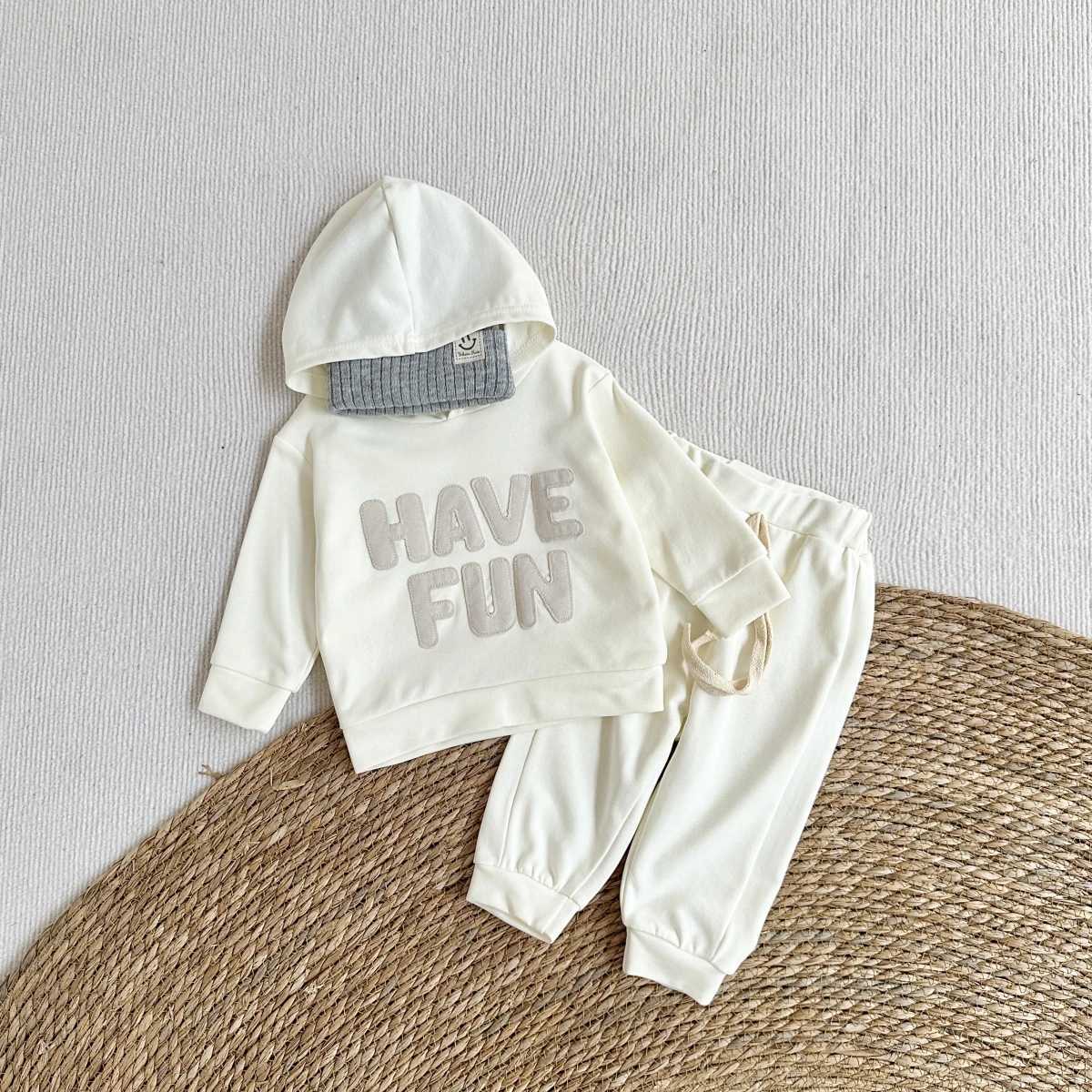 Clothing Sets Style Spring Autumn New Boys Girls Baby Sports Suit Handmade Patch Baby Clothing Sets Cotton Hooded Sweat Pants R231127