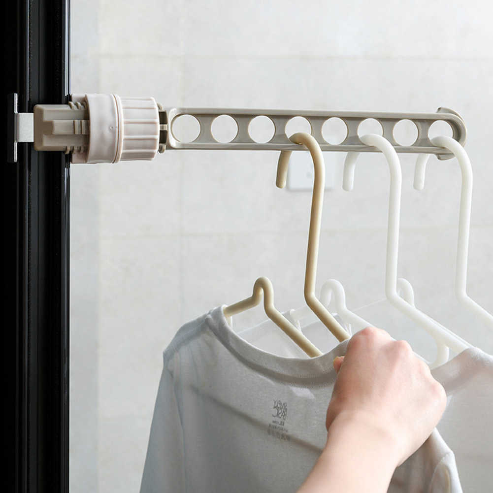 Nieuw Droogrek Indoor Balkon Raamkozijn Kleerhanger Kleren Hangende Staaf Organisator Outdoor Reizen Draagbare Droogrek