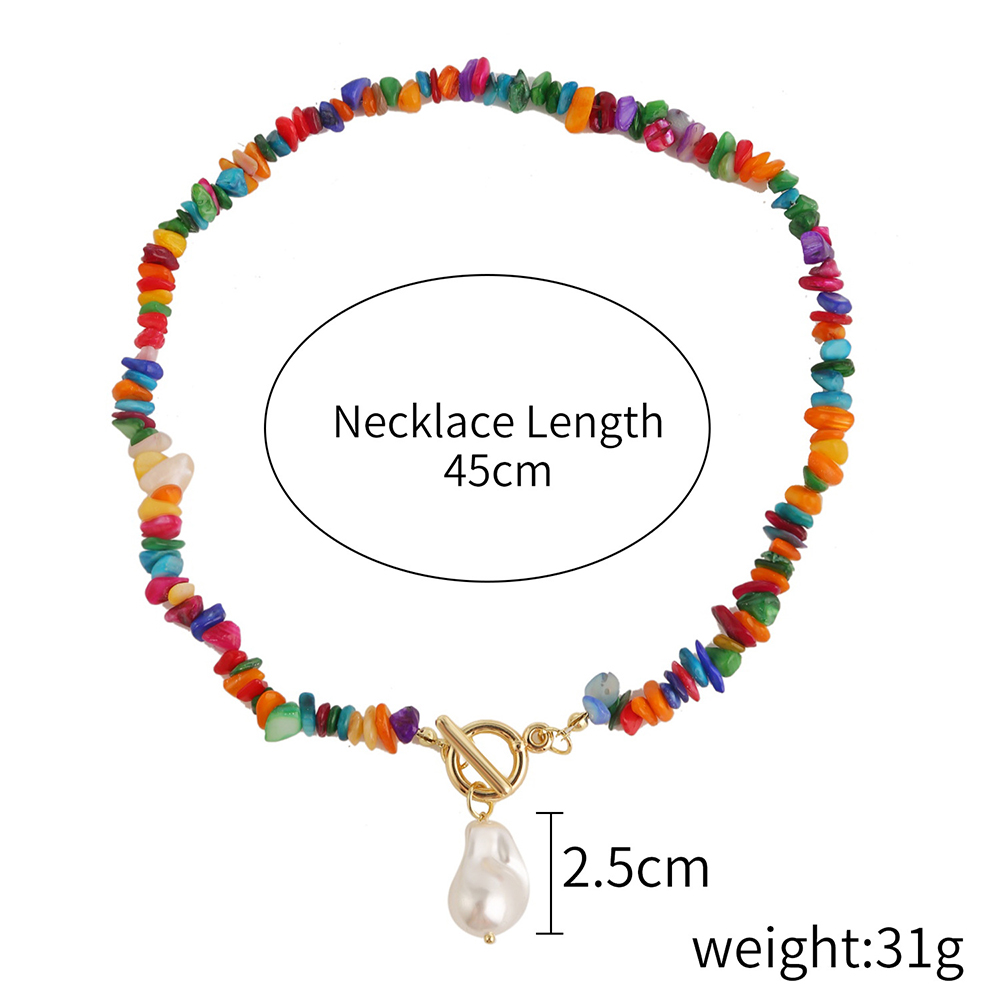 Färgglada stenpärlade halsband Natural Stone Crystal Choker Beads Halsband ClaVicle Chain Summer Beach Jewelry