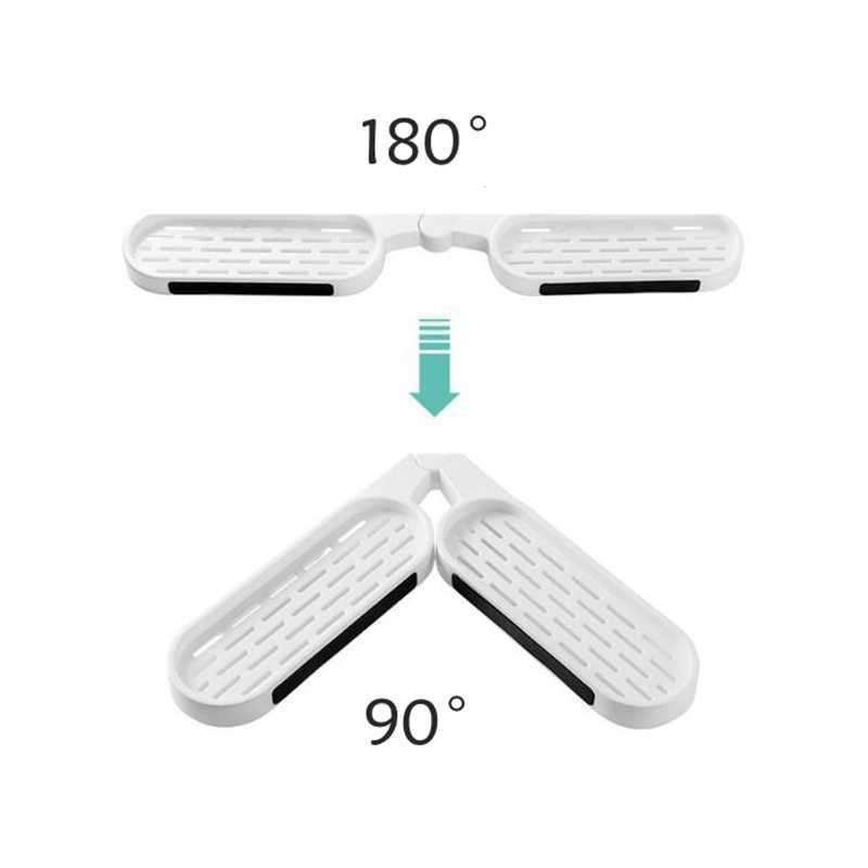 180 Rotazione Bagno Rack di stoccaggio Punch-free Montaggio a parete Girevole Lavaggio del corpo Rack di stoccaggio Shampoo Lavabo Rack da parete cucina