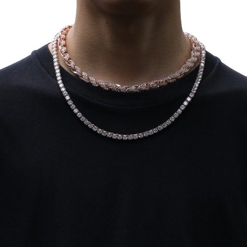 Men039s Hip Hop glacé 9MM chaîne de Tennis collier de luxe couleur argent or hommes chaîne cubaine bijoux 20202411779