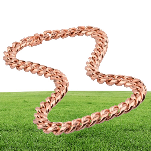 Chic Miami Cuban Chains for Men Hip Hop Biżuteria Rose Gold Kolor grube stal ze stali nierdzewnej szerokość dużego grubego naszyjnika 8396653568395