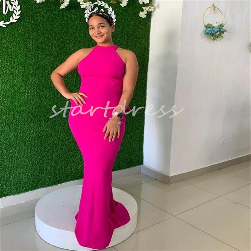 Hot Pink 3D Florals aftonklänning Sexig öppen baksida snäv balklänning 2024 Golvlängd plus storlek Formella klänningar för speciellt tillfälle Elegant Vestidos de Gala
