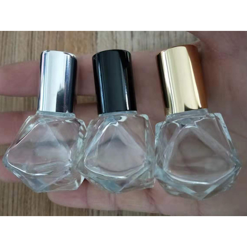 8 ml glasrulle på flaskor diamantformad transparent eterisk olja parfym flaskor bärbar resekosmetik subflaskor