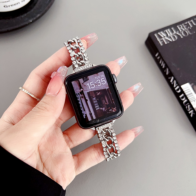 Fashion Sparkle Designer Uhrenarmband Smart Straps für Apple Watch Band Ultra 38mm 42mm 44mm 49mm iwatch Band Serie 8 9 4 5 6 7 Zinklegierungsarmband