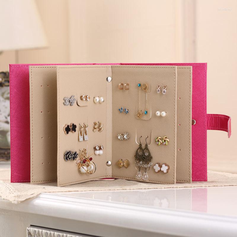 Jewelry Pouches Leather Earrings And Ear Studs Storage Book Creative Bag Wholesale Customization 5 Color Styles Are Optional