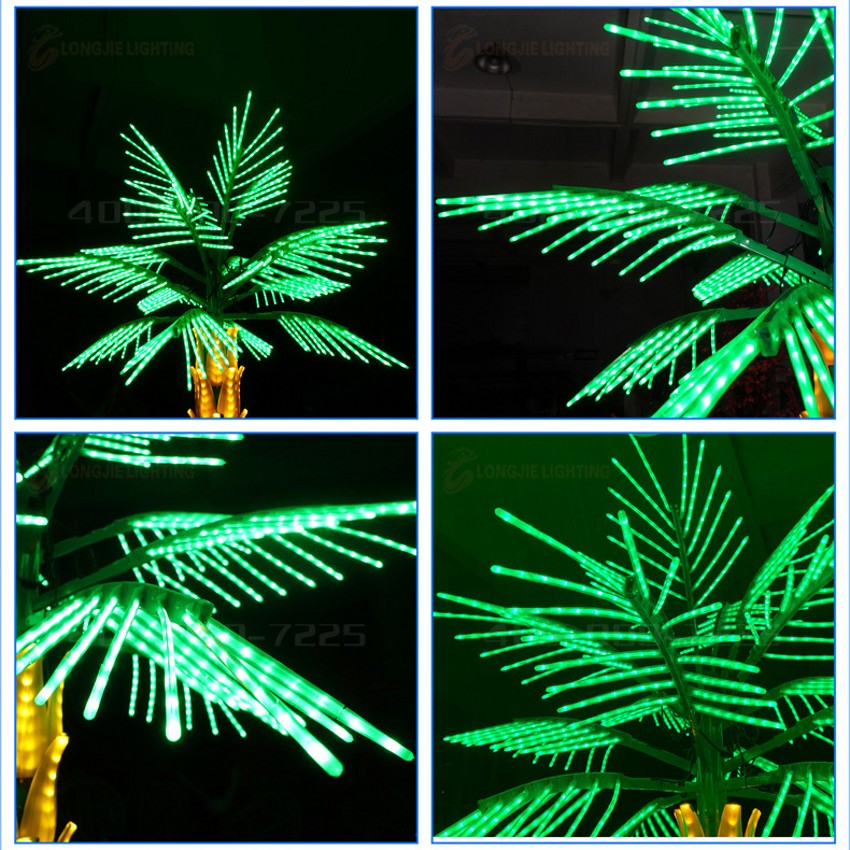 Höhe 3 Meter breit 2 Meter 16 Blätter künstliche Pflanze Baum Licht PVC künstliche Kokospalme Licht LED Palme Palme Licht