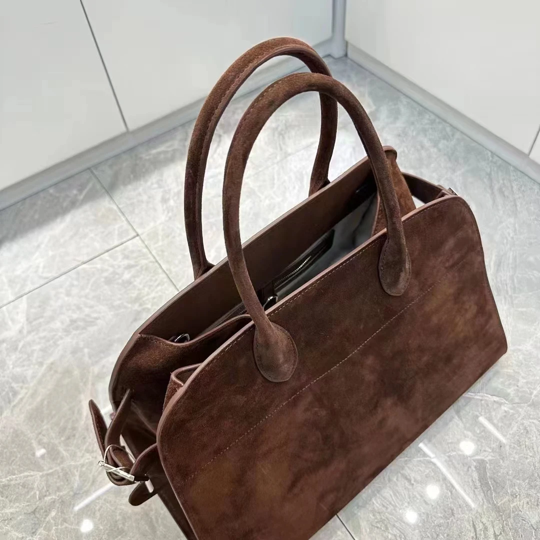 Borsa da donna a spalla singola portatile di grande capacità di nuova moda Borsa da donna in velluto di pelle di cervo di alta qualità di marca di lusso le donne borse a mano in vera pelle