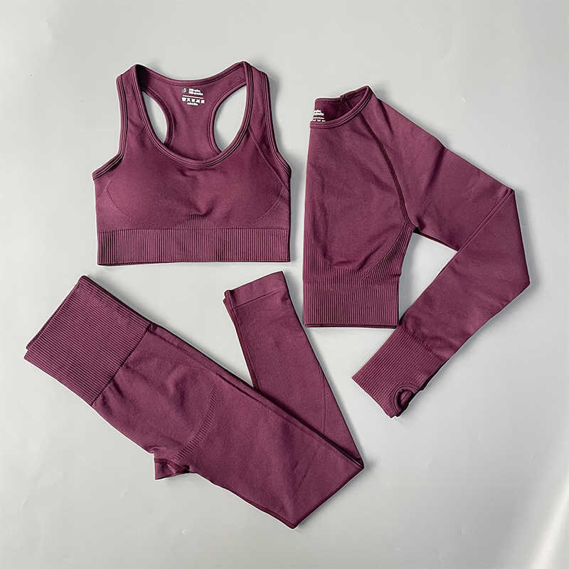 Yoga Outfit 2/3/Seamless Yoga Set Frauen Gym Kleidung Sportbekleidung Yoga Anzüge für Fitness Gym Set Unterwäsche Trainingsanzüge Leggings Sport-BH cool P230504