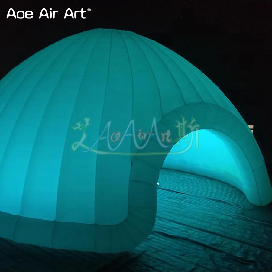 Tenda gonfiabile tendone a igloo a cupola da 6 m di diametro con luci a LED decorazioni eventi di feste