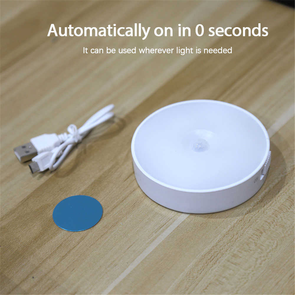 s Motion Sensor LED USB lights Rechargeable Lamp For Kitchen Bedroom Stairs Cabinet Hallway Closet Wardrobe Night Light AA230426