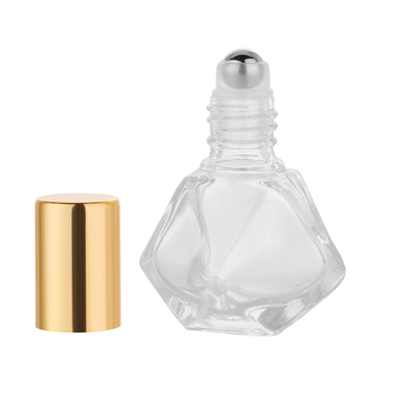 8 ml glasrulle på flaskor diamantformad transparent eterisk olja parfym flaskor bärbar resekosmetik subflaskor