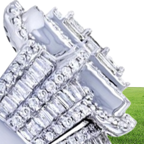 Wedding Rings Charm Female White Crystal Stone Ring Set Luxury Big Silver Color For Women Vintage Bridal Square Engagement57704114219300