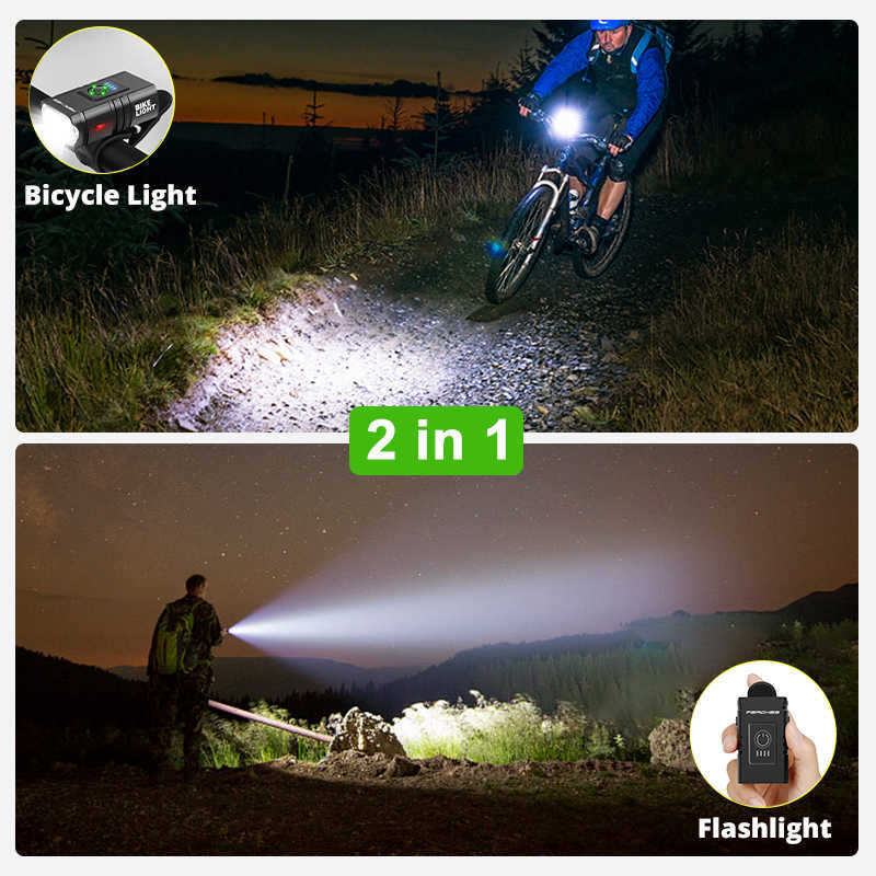 Luzes de bicicleta 1000lumen Bicicleta LED Light Front Light Lanterna Recarregável Lâmpada MTB Road Mountain Bike Lamp Luminoso Ciclismo P230427