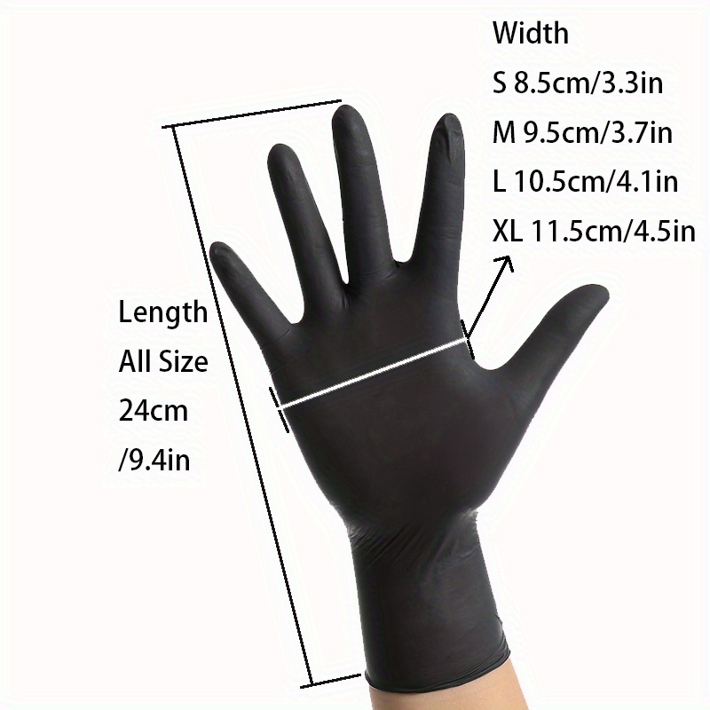 Einweg-Handschuhe aus schwarzem Nitril zum Kochen in der Küche, latexfrei, wasserdicht, langlebig, Tattoo-Handschuhe zum Geschirrspülen