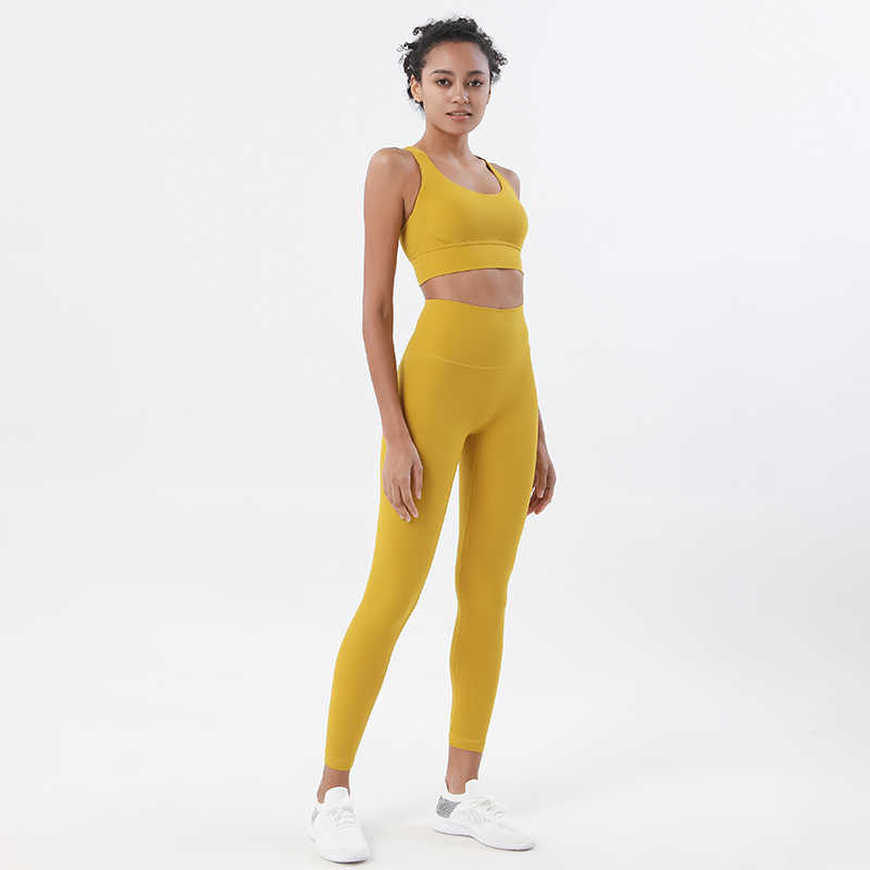 Yoga Outfit SOISOU Nylon Yoga Vêtements Gym Fitness Leggings Soutien-Gorge De Sport Ensembles Courts Taille Haute Élastique Femmes Vêtements 3 Types 12 Couleurs P230504