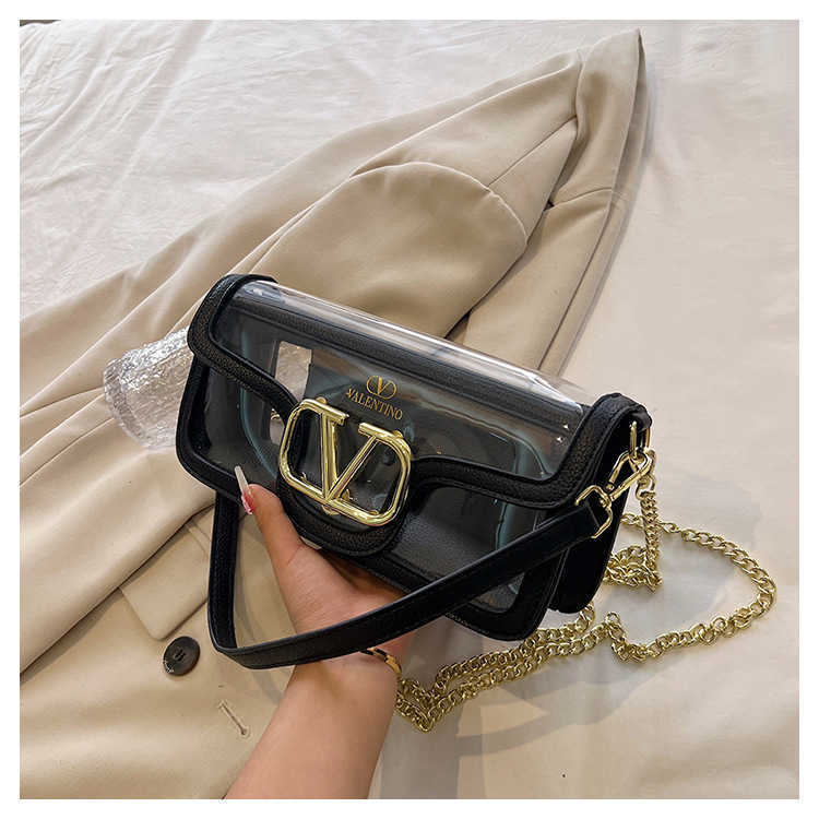 7A Designer Handbag Bags2023 Nuovo moda avanzata semplice e trasparente catena di spalle a trampolino ascellata x3ryy