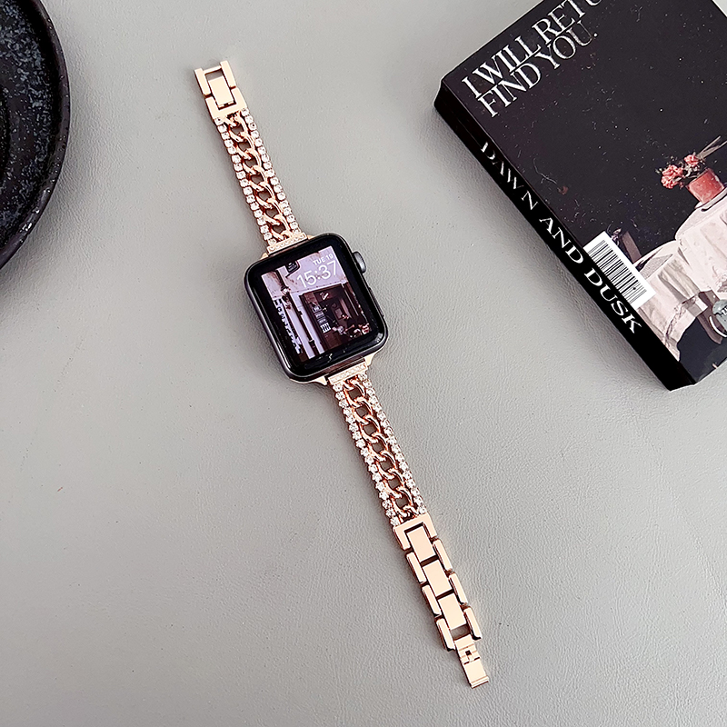 Apple Watch BandのファッションスパークルデザイナーウォッチバンドスマートストラップUltra 38mm 42mm 44mm 49mm IWATCHバンドシリーズ8 9 4 5 6 7亜鉛合金ストラップブレスレット