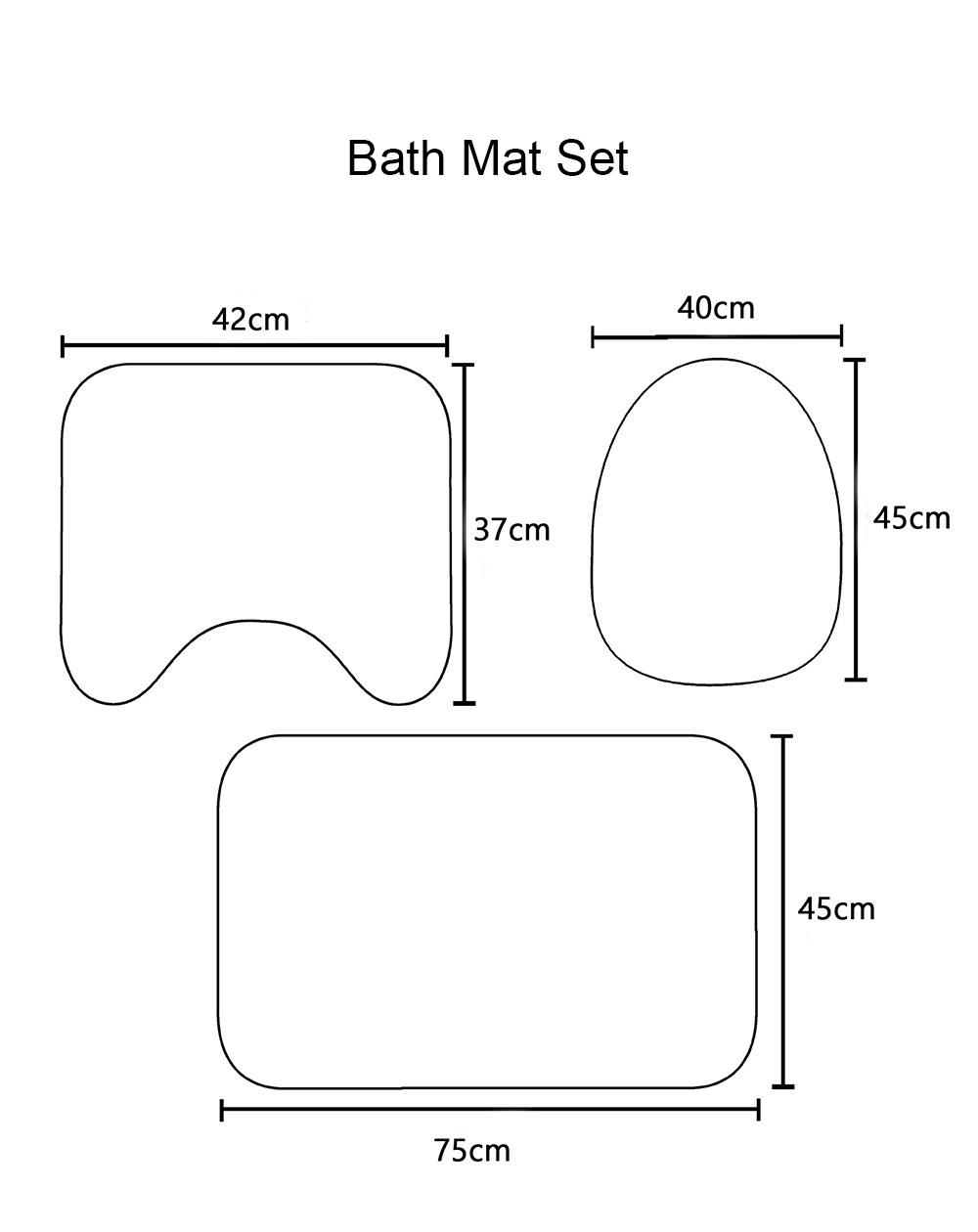 Täcker supervattenabsorberande baduppsättning 3 -bitar toalett täckmattor set antislip golvmattor för toalett periodisk bord av elementmatta