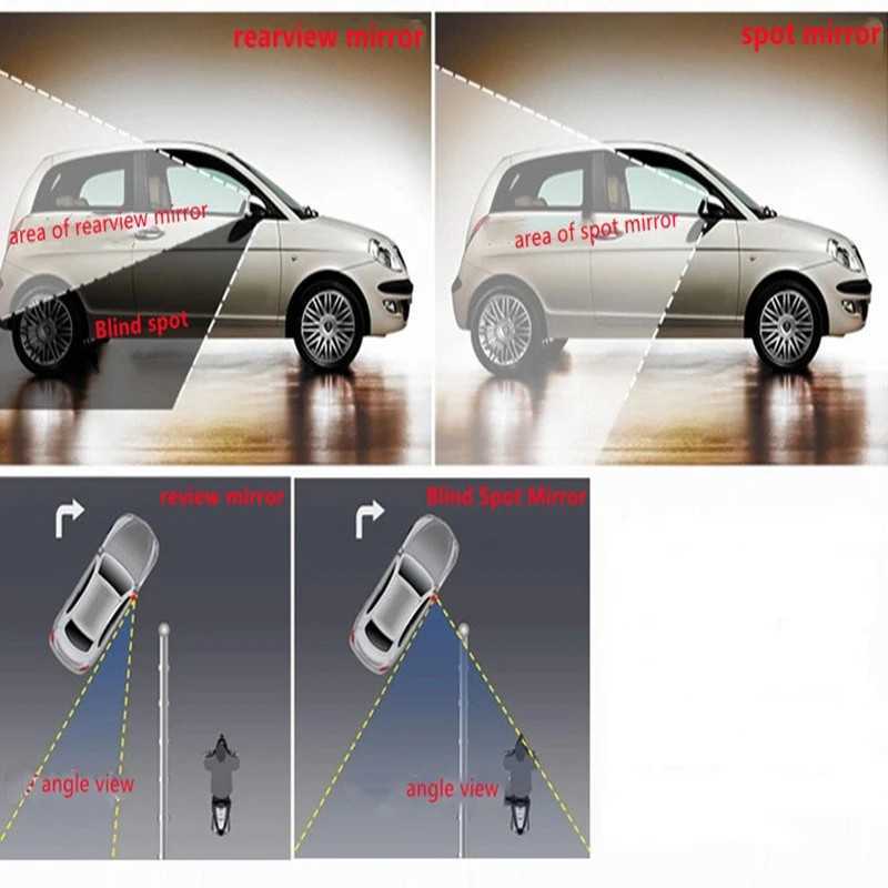 2 pièces rétroviseur auxiliaire voiture cadre rond convexe Angle mort miroir conduite sécurité grand angle 360 D réglable miroir clair