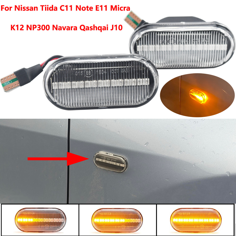 Jeden zestaw Dynamiczny marker boczny LED Światło sygnałowe Nissan Cube Z11 Camiones D40 Frontier D40 Fairlady Z33 Terrano III Qashqai/Dualis J10