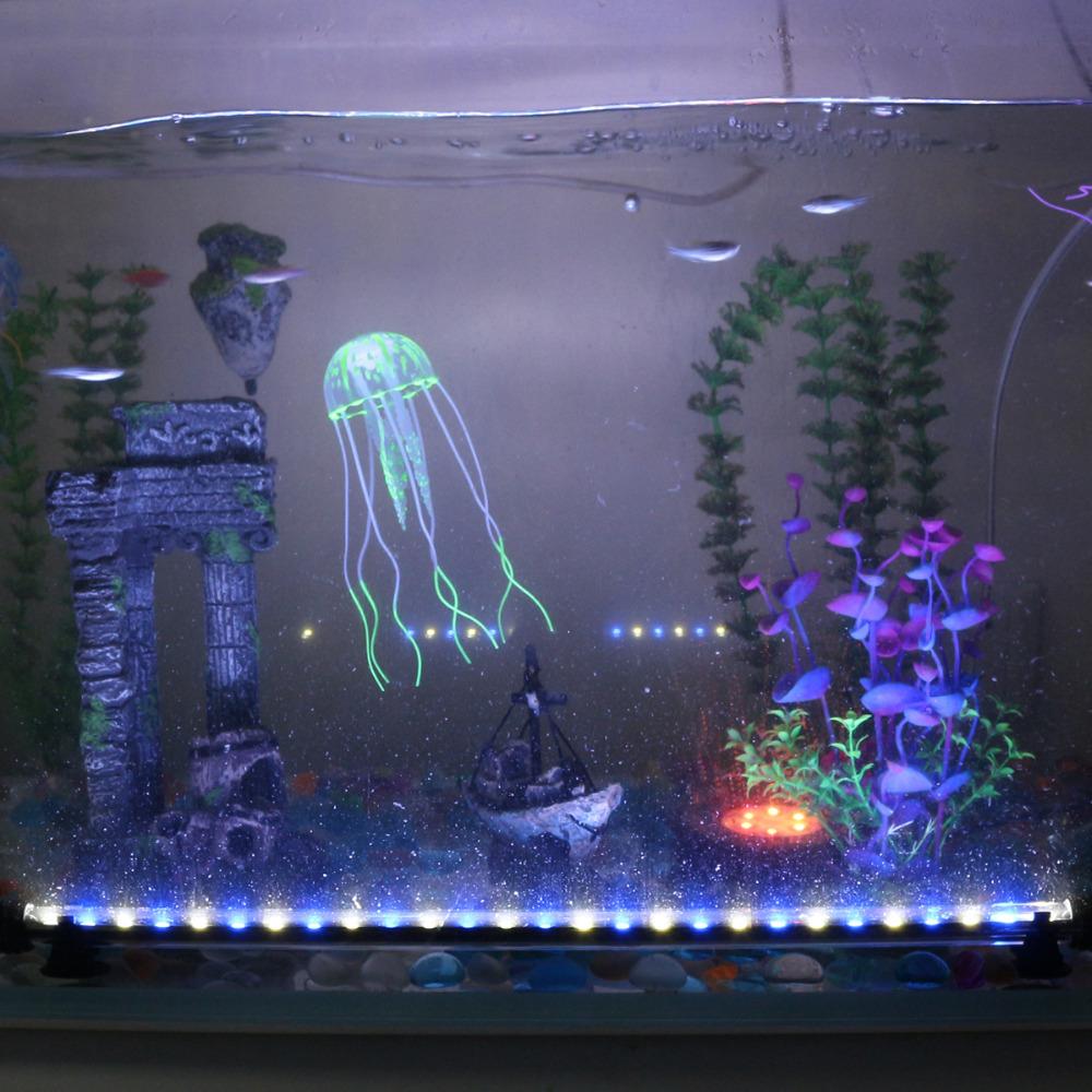 Lightings Waterproof LED Aquarium Lights Fish Tank Light Bar Blue/White 19/29/39/49CM Submersible Underwater Clip Lamp Aquatic Decor EU
