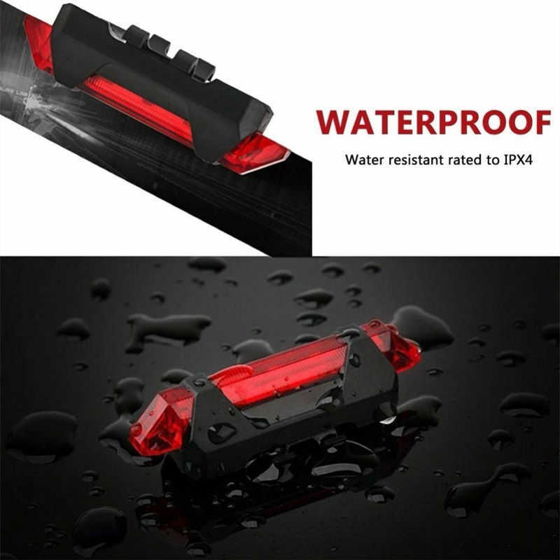 Bike Lights Bicycle Light Waterproof Black Front Red Rear Tail Light LED USB Style Rechargeable or Battery Style Bike Cycling Portable Light P230427