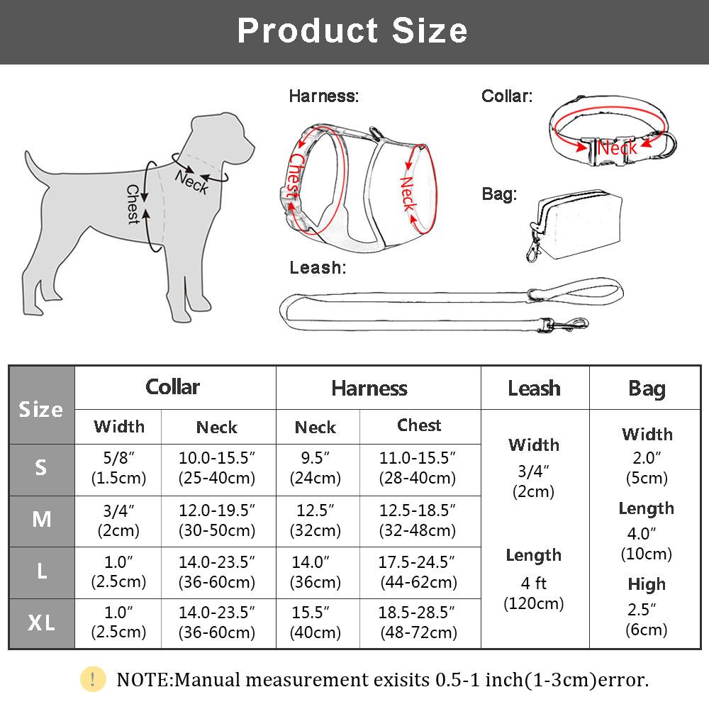 Sets Fashion Printed Nylon Dog Collar Leash Harness Poop Bag Set Personalized Dog Cat Collar Adjustable Pet Harness Vest Pet Supplies