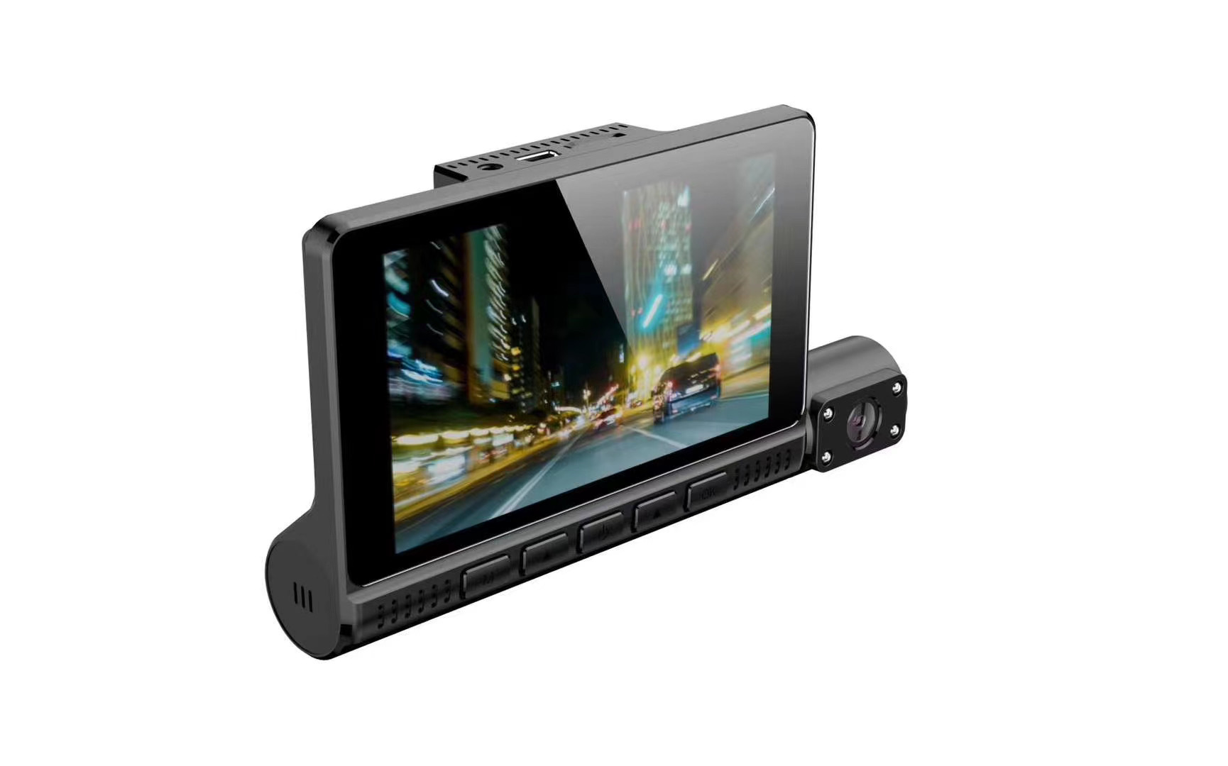 Haute qualité 4 pouces HD 1080P enregistreur vidéo DVR de voiture caméra de tableau de bord 3 objectifs caméra arrière intelligente capteur G grand angle de 170 degrés ultra résolution avant avec caméra intérieure et arrière