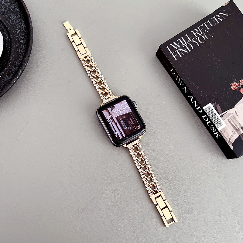 Fashion Sparkle Designer Watch Band Smart Straps For Apple Watch Band Ultra 38mm 42mm 44mm 49mm iwatch Band Series 8 9 4 5 6 7 Zinc Alloy Strap Bracelet