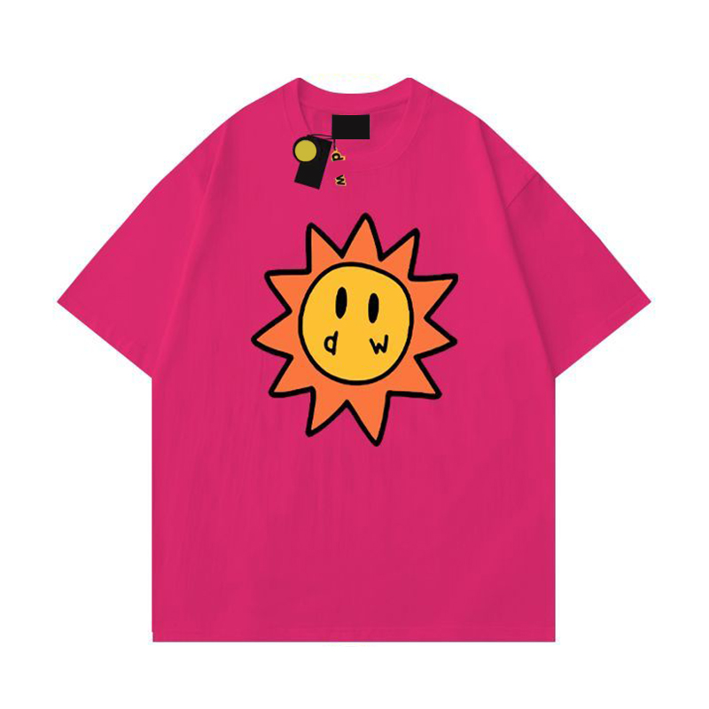 Top Drawdrew T Shirt Woman Men Designer T Shirt Smiley Sun Cards Tee Drawdrew Thirt Thirt Tee Drew Tshirt Summer Caoser Caoser krótkie koszule 618 618