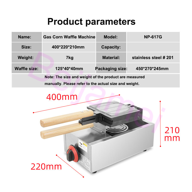 BEIJAMEI Gas Corn Stick Waffle Machine Gaufre croustillante commerciale Making Machine Snack Food Stove