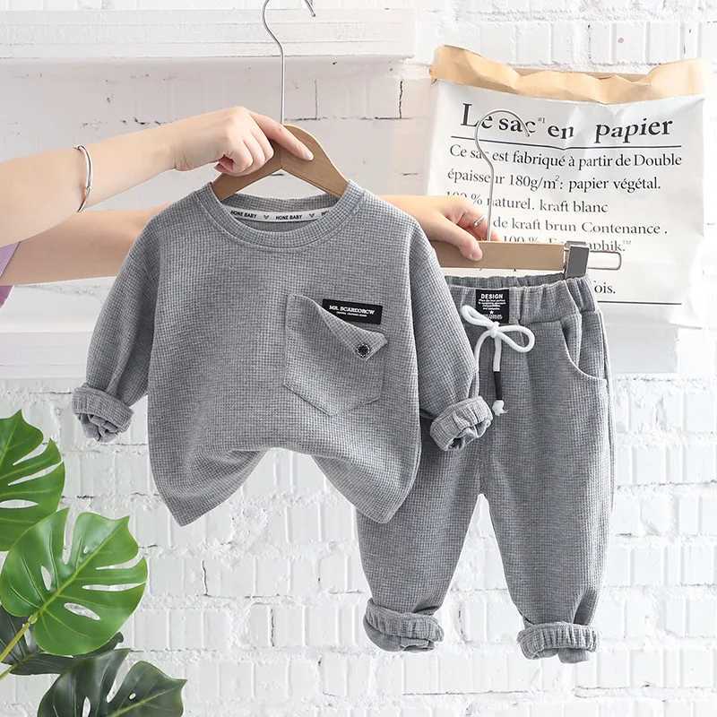 Clothing Sets Kids Casual Suits Baby Warm Outfit Toddler Crew Neck Long Sleeve Sweatshirts Trousers Set New Boys Tracksuit Years R231127