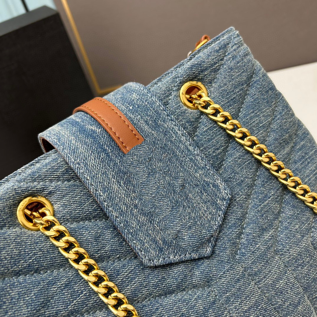 10A Borsa a tracolla Fashion lou Borsa classica in denim Borsa flip da donna Logo in metallo di grande capacità Spallacci in pelle firmati ID michafl_kops