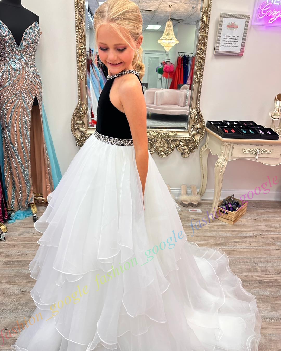 Robe de bal dos nu pour petite fille - Robe de concours de beauté - Jupe mouchoir - Glitz - Bébé enfant - Mode amusante - Piste - Drame - Anniversaire - Robe de cocktail formelle - Pour tout-petits et adolescents