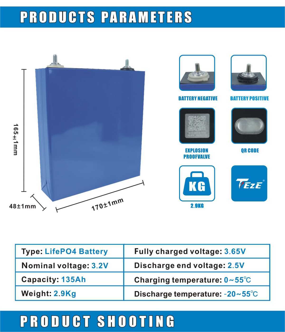 4-16 pièces 3.2V 135AH Lifepo4 batterie 12V 24V 36V 48V batterie Rechargeable Cycle 6000 + pour RV EV bricolage outils électriques ue sans taxe