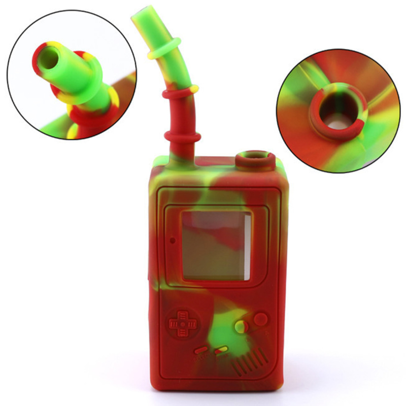 New Silicone Smoking Oil Burner Bubbler Pipes Bongs Dry Herb Tobacco Wax Smoke Games Console Water Hookahs Device