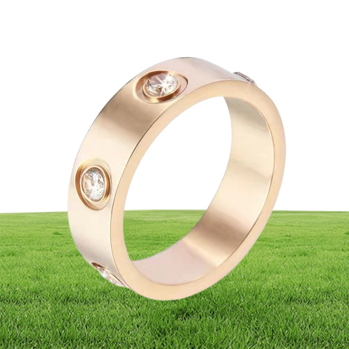 2022 Anillo de acero inoxidable de oro plateado de moda con cristal de diamante para hombres, niñas, mujeres, pareja en anillos de promesa de boda 2514372