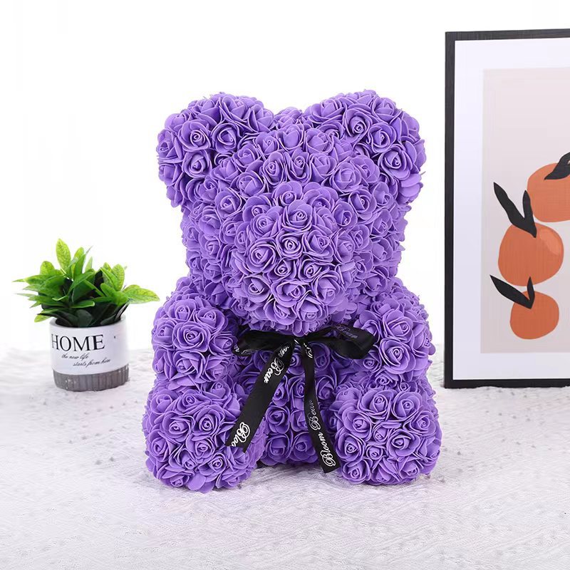 25 cm Rose Bear Wedding Party Dekoracja Walentynkowa dziewczyna rocznica Piń Flower Flower Teddy Bear Rose Bear