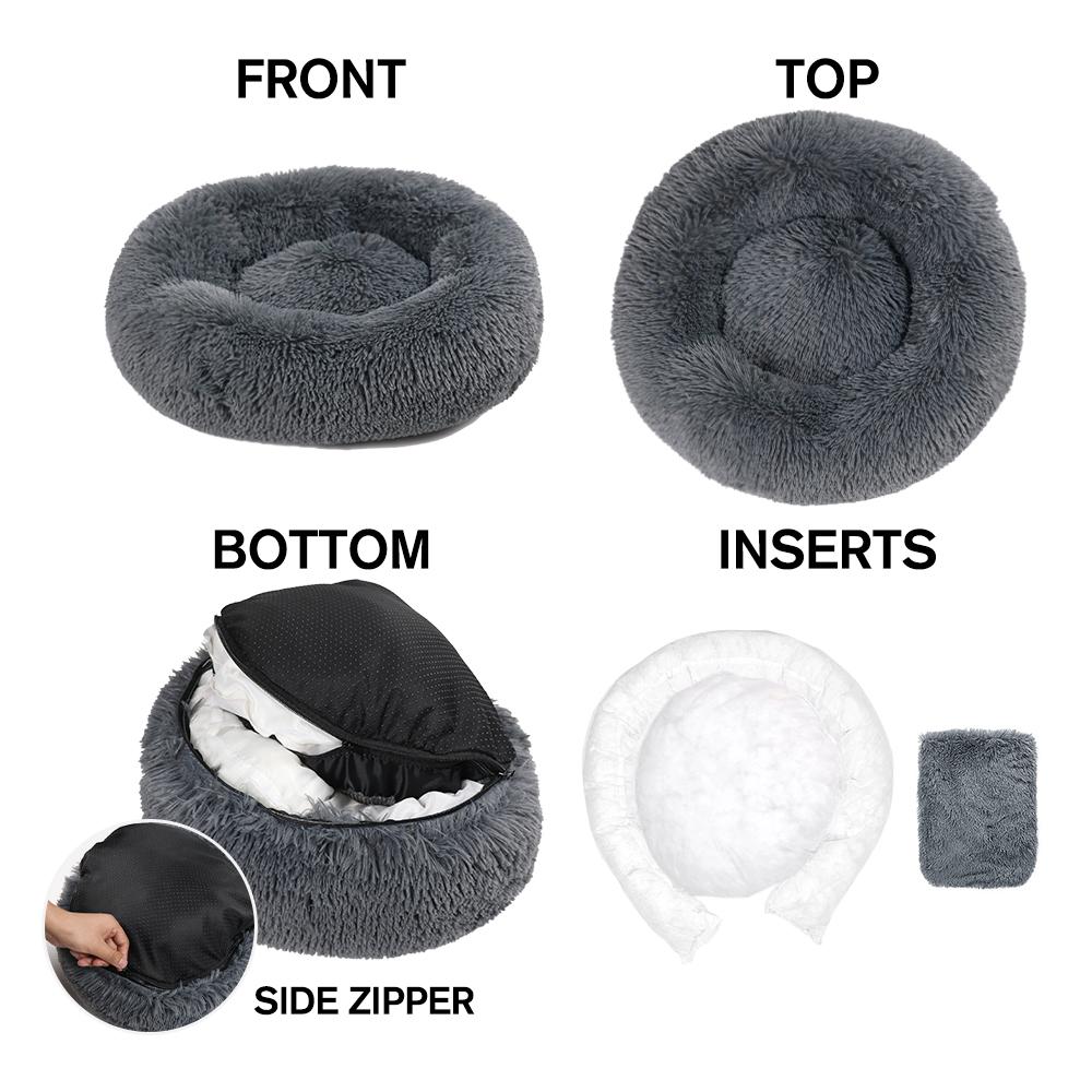 Mats Dog Bed Sofa Bed Removable Cover Plush Cat Bed Mat Round Kennel Donut Bed Mats Pet Nest Cushion Dog House Supplies Accessories